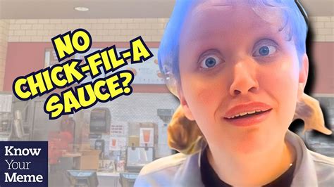 no chick fil a sauce girl|weird chick fil a girl.